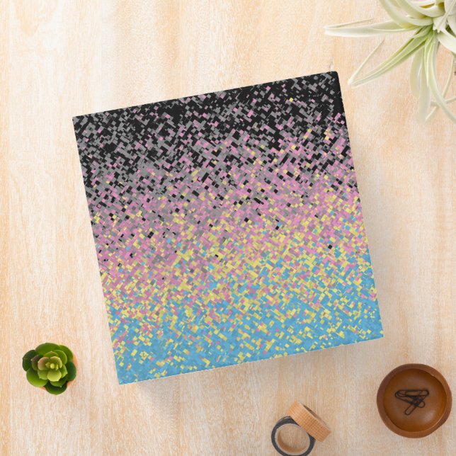 Trippy Funky Pixelated Polygender Pride Flag 3 Ring Binder (In Situ)
