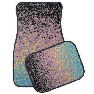 Trippy Funky Pixelated Polygender Pride Flag Car Floor Mat