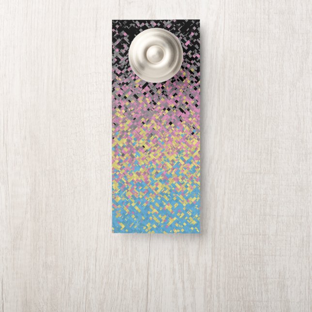 Trippy Funky Pixelated Polygender Pride Flag Door Hanger (On Knob)