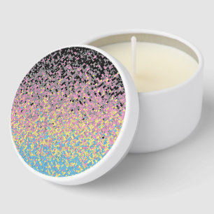 Trippy Funky Pixelated Polygender Pride Flag Mini Candle Favors