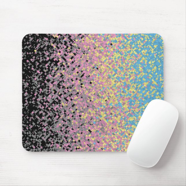 Trippy Funky Pixelated Polygender Pride Flag Mouse Pad (With Mouse)
