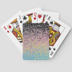 Trippy Funky Pixelated Polygender Pride Flag Poker Cards