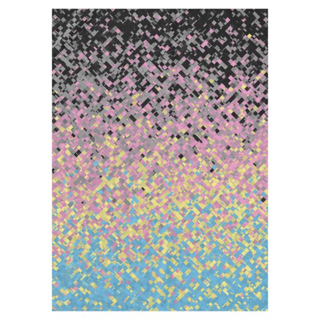 Trippy Funky Pixelated Polygender Pride Flag Tablecloth (Front)