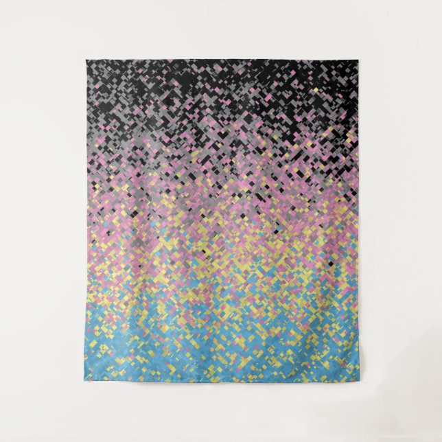 Trippy Funky Pixelated Polygender Pride Flag Tapestry (Front)