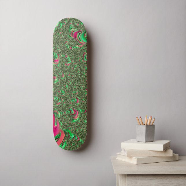 Trippy Funky Psychedelic Groovy Spiral Fractal Art Skateboard (Wall Art)