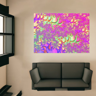 Trippy Funky Vibrant Neon Groovy Acid Trip Fractal Rug