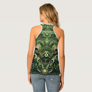 Trippy Green Face Tank Top