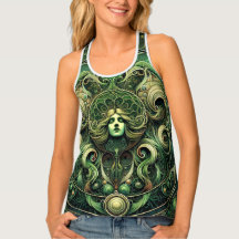 Trippy Green Face Tank Top