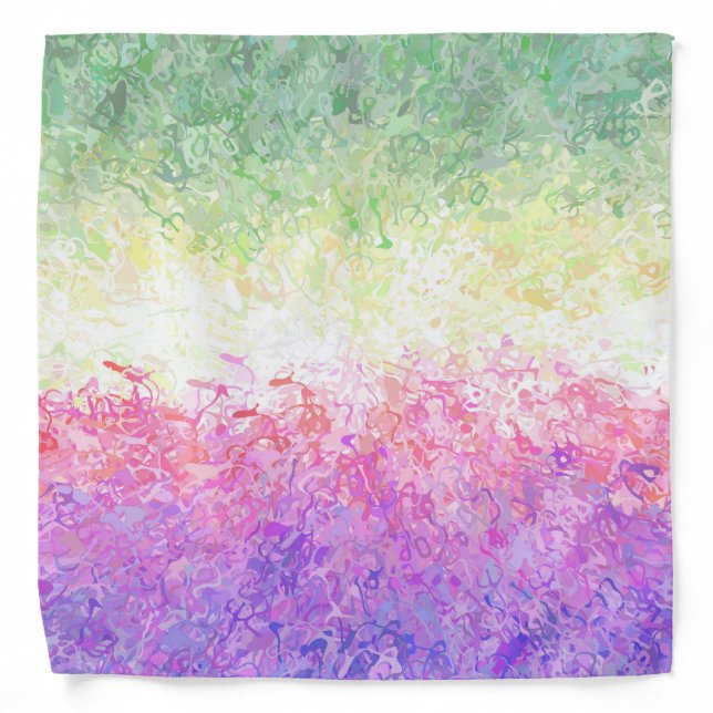 Trippy Groovy Boho Abstract Genderdoe Pride Flag Bandana (Front)