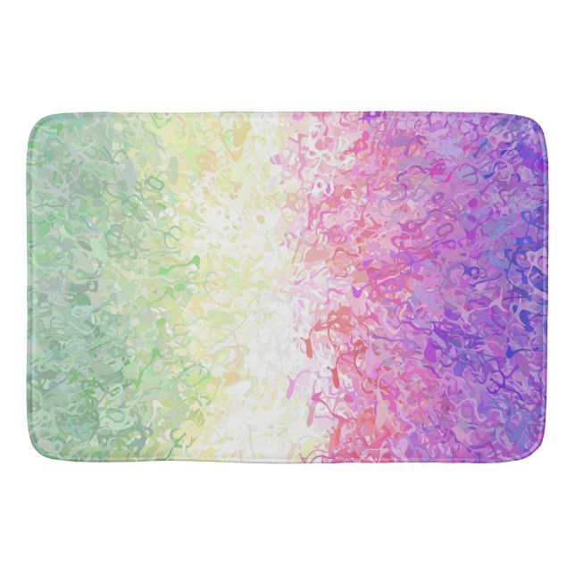 Trippy Groovy Boho Abstract Genderdoe Pride Flag Bath Mat (Front)
