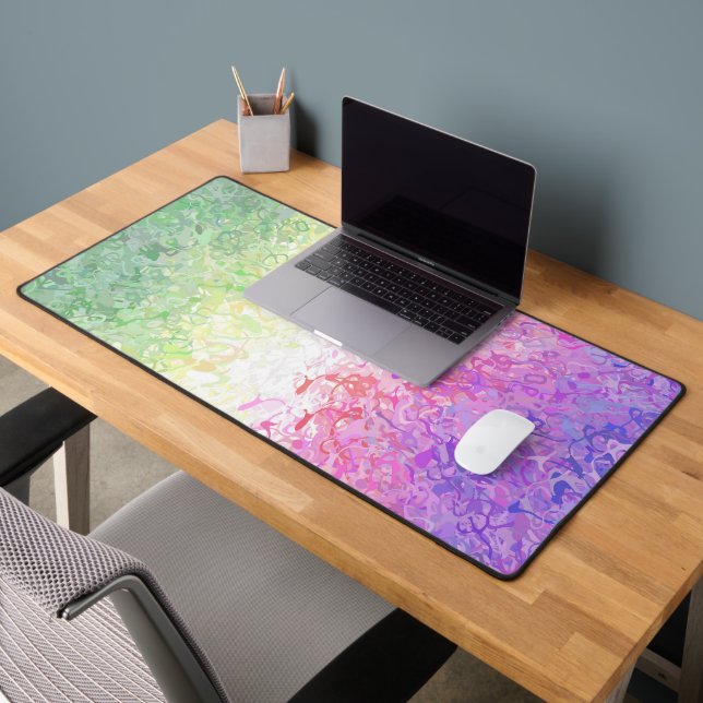 Trippy Groovy Boho Abstract Genderdoe Pride Flag Desk Mat (Office 2)