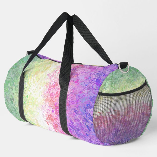 Trippy Groovy Boho Abstract Genderdoe Pride Flag Duffle Bag (Right Corner)