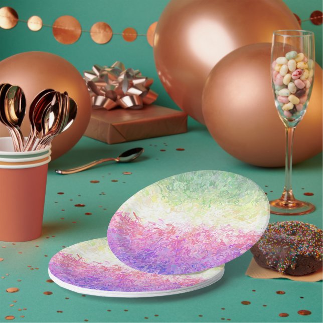 Trippy Groovy Boho Abstract Genderdoe Pride Flag Paper Plates (Multi)