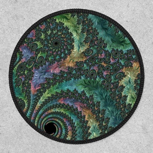 Trippy Groovy Colorful Jewel Tone Fractal Art Patch