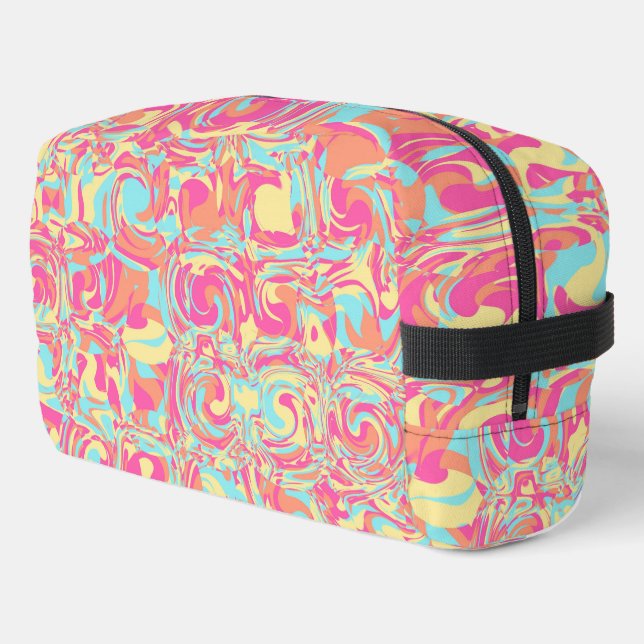 Trippy Groovy Colorful Swirls Digital Abstract Dopp Kit (Left Corner)