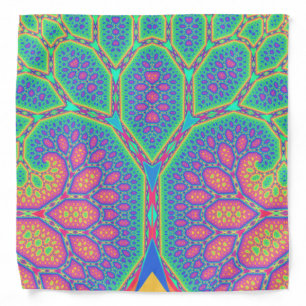Trippy Groovy Mathematical Geometric Fractal Tree Bandana