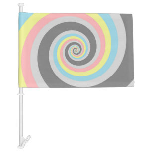 Trippy Groovy Spiral Abstract Demiflux Pride Flag