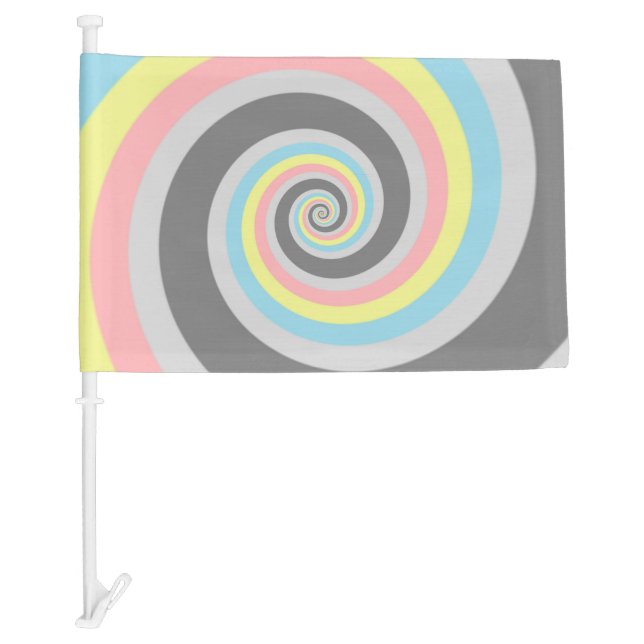 Trippy Groovy Spiral Abstract Demiflux Pride Flag (Front)