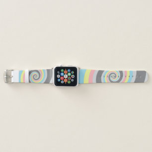 Trippy Groovy Spiral Abstract Demiflux Pride Flag Apple Watch Band