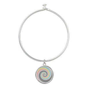 Trippy Groovy Spiral Abstract Demiflux Pride Flag Bangle Bracelet