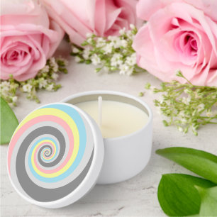 Trippy Groovy Spiral Abstract Demiflux Pride Flag Mini Candle Favors