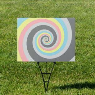 Trippy Groovy Spiral Abstract Demiflux Pride Flag Sign