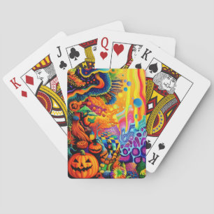 Trippy Halloween Poker Cards