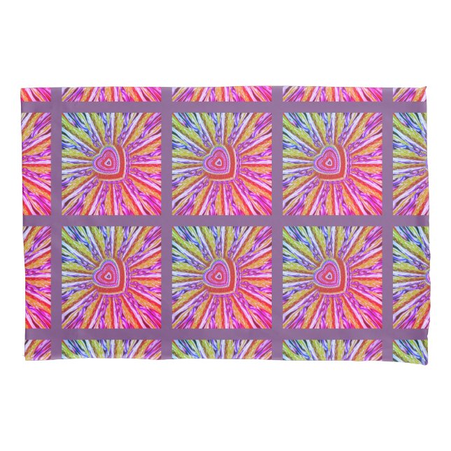 Trippy Hearts Pillow Case (Front)