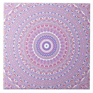 Trippy Hippie Boho Groovy Bohemian Kaleidoscope Ceramic Tile