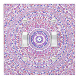 Trippy Hippie Boho Groovy Bohemian Kaleidoscope Light Switch Cover
