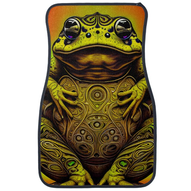 Trippy Hippie Groovy  Toad Funny  Car Floor Mat (Front)