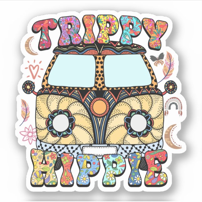 Trippy Hippie Indie Aesthetic  Sticker (Front)