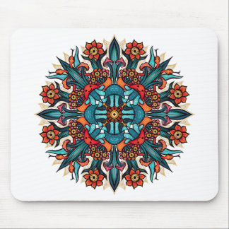 Trippy hippie psychedelic groovy mushroom mandala mouse pad