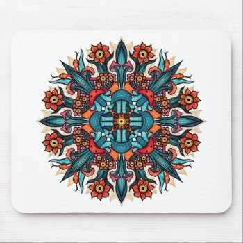 Trippy Hippie Psychedelic Groovy Mushroom Mandala Mouse Pad by borianag at Zazzle