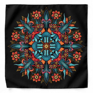 Trippy hippie psychedelic groovy mushroom weird bandana