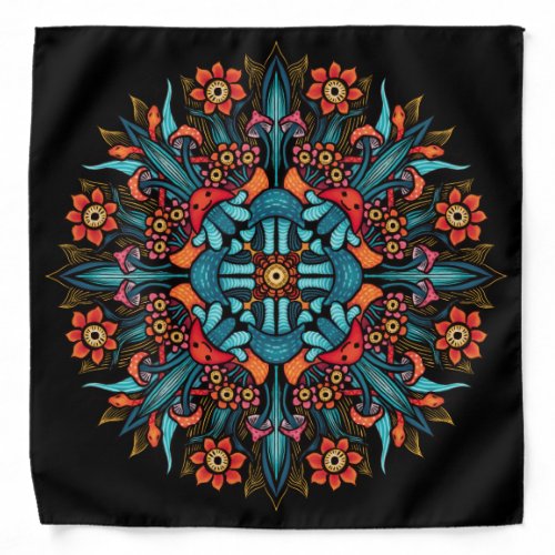 Trippy hippie psychedelic groovy mushroom weird bandana