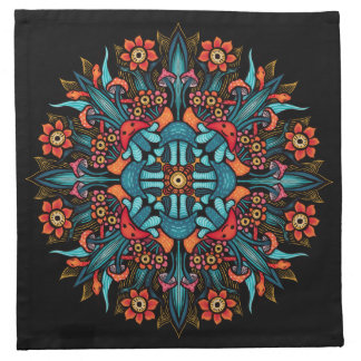 Trippy hippie psychedelic groovy mushroom weird cloth napkin