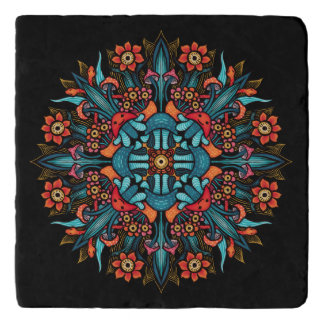 Trippy hippie psychedelic groovy mushroom weird trivet