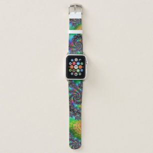 Trippy Hippie Psychedelic Rainbow Spiral Fractal Apple Watch Band