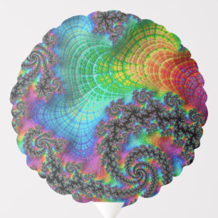 Trippy Hippie Psychedelic Rainbow Spiral Fractal Balloon
