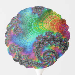 Trippy Hippie Psychedelic Rainbow Spiral Fractal Balloon
