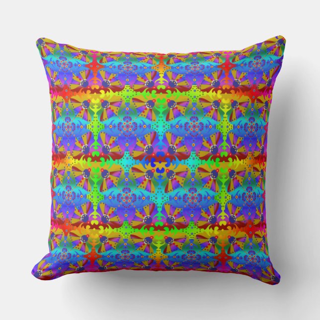 Trippy Hippie Style | Boho Beauty Throw Pillow (Front)