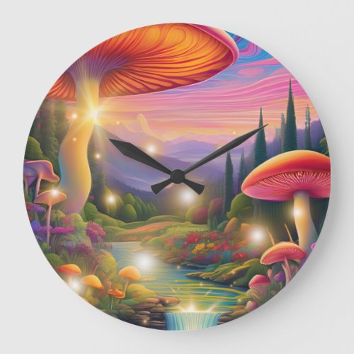 Trippy Hippy Fantasy Round Wall Clock