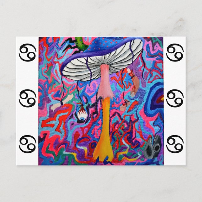 Trippy Hippy Mushroom Postcard (Front)