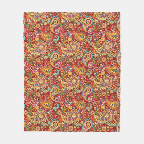 Trippy Hippy Paisley Fleece Blanket