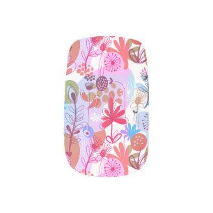 Trippy Hippy Retro Flowers Minx Nail Art