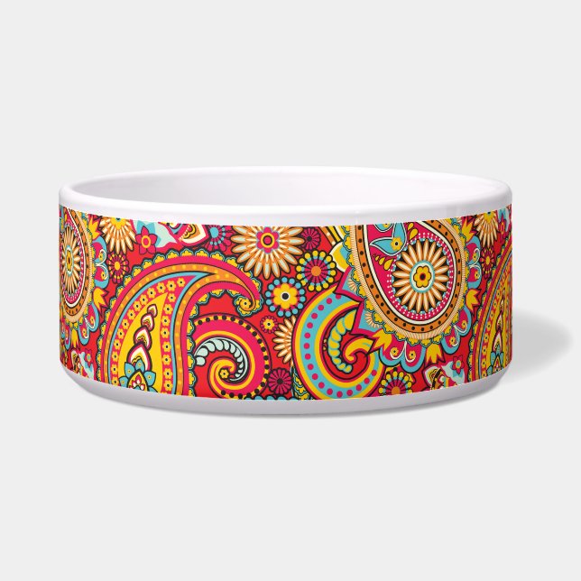 Trippy Hippy Retro Paisley Bowl (Front)