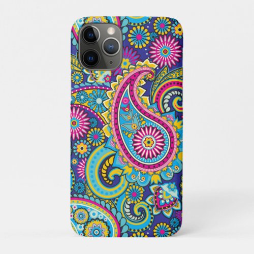 Trippy Hippy Retro Paisley iPhone 11 Pro Case