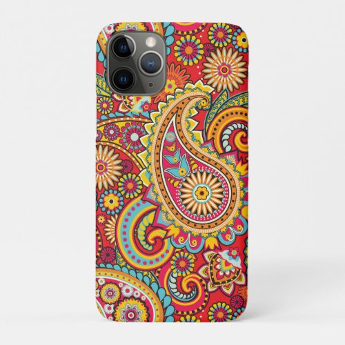 Trippy Hippy Retro Paisley iPhone 11 Pro Case