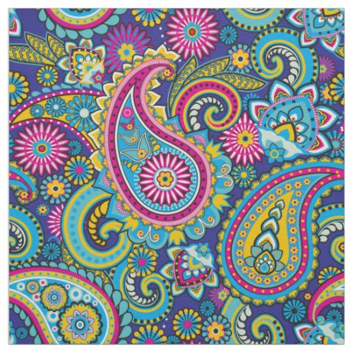 Trippy Hippy Retro Paisley Fabric